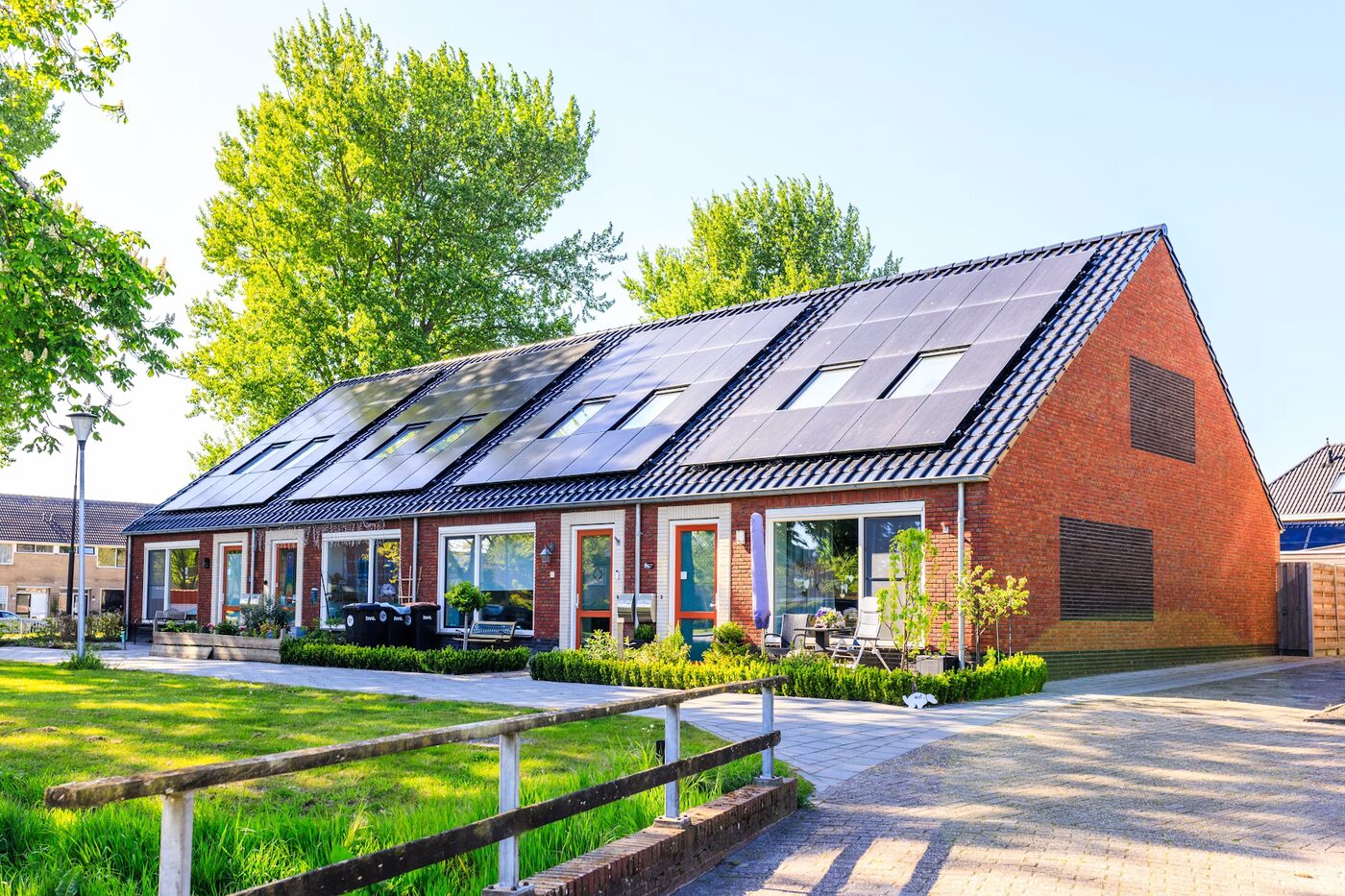 Rooftop solar PV installation fitted around skylights